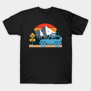 Off-Roading - Mountains and Sunset T-Shirt